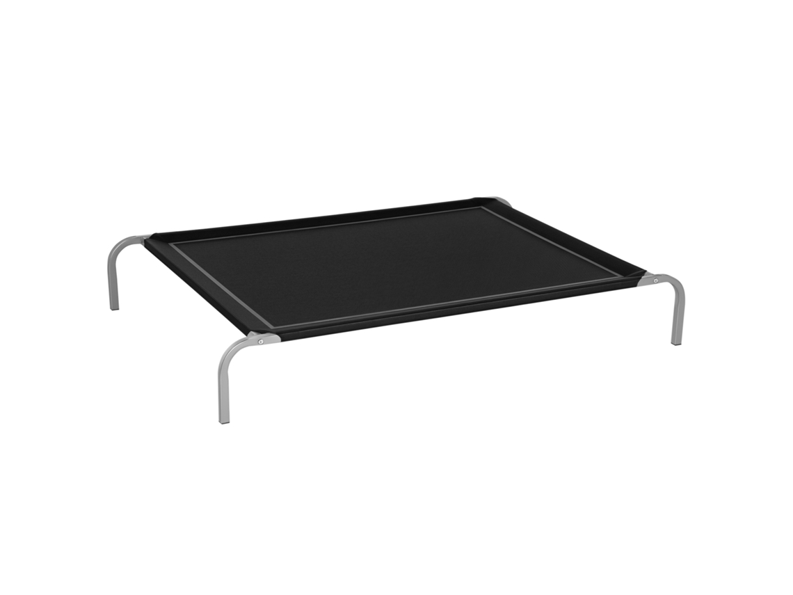 Cama Xxl /gatos, Extra Confortável, Com Pés, De Acampamento, 130 Cm (c) X 90 (l) X 20 (a), Textilene Preto Microperfurado.