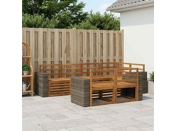 Vidaxl Conjunto De Sofás Para Exterior 7 Unid. Natural Poliéster