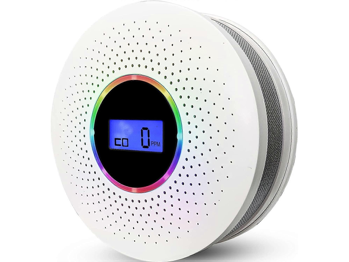 Detector Combinado De Fumaça E Co Com Bateria, Display E Aviso Sonoro