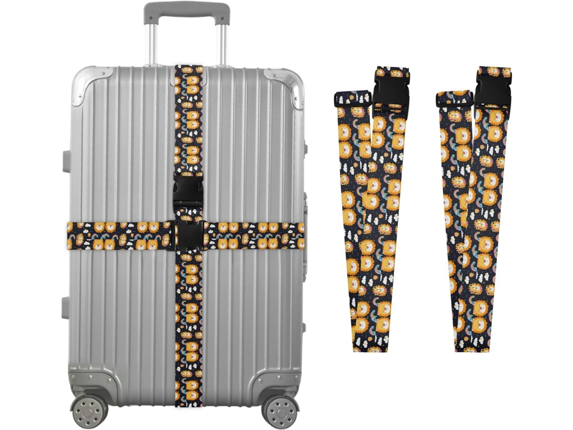 Conjunto De 2 Cintas Bagagem Com Coelho E Leão Arco Íris Para Malas, Cintas De Viagem, Acessórios Para Cintos, Conector