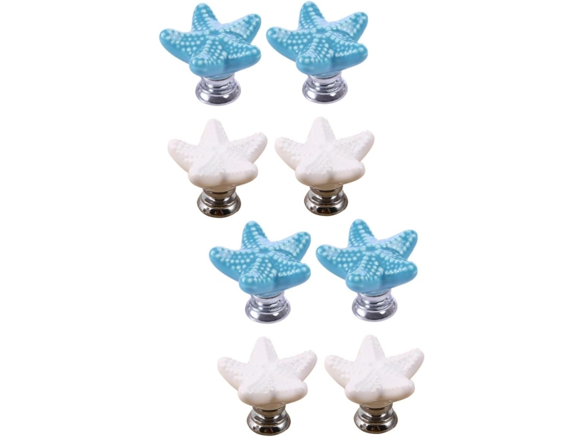Conjunto De 8 Puxadores Retrô Para Móveis, Design Elegante Em Branco, Perfeito Para