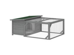 Gaiola de Coelho Gavilha 125,5x100x49 Cm de madeira com teto betume articulado, portas | S/MARCA