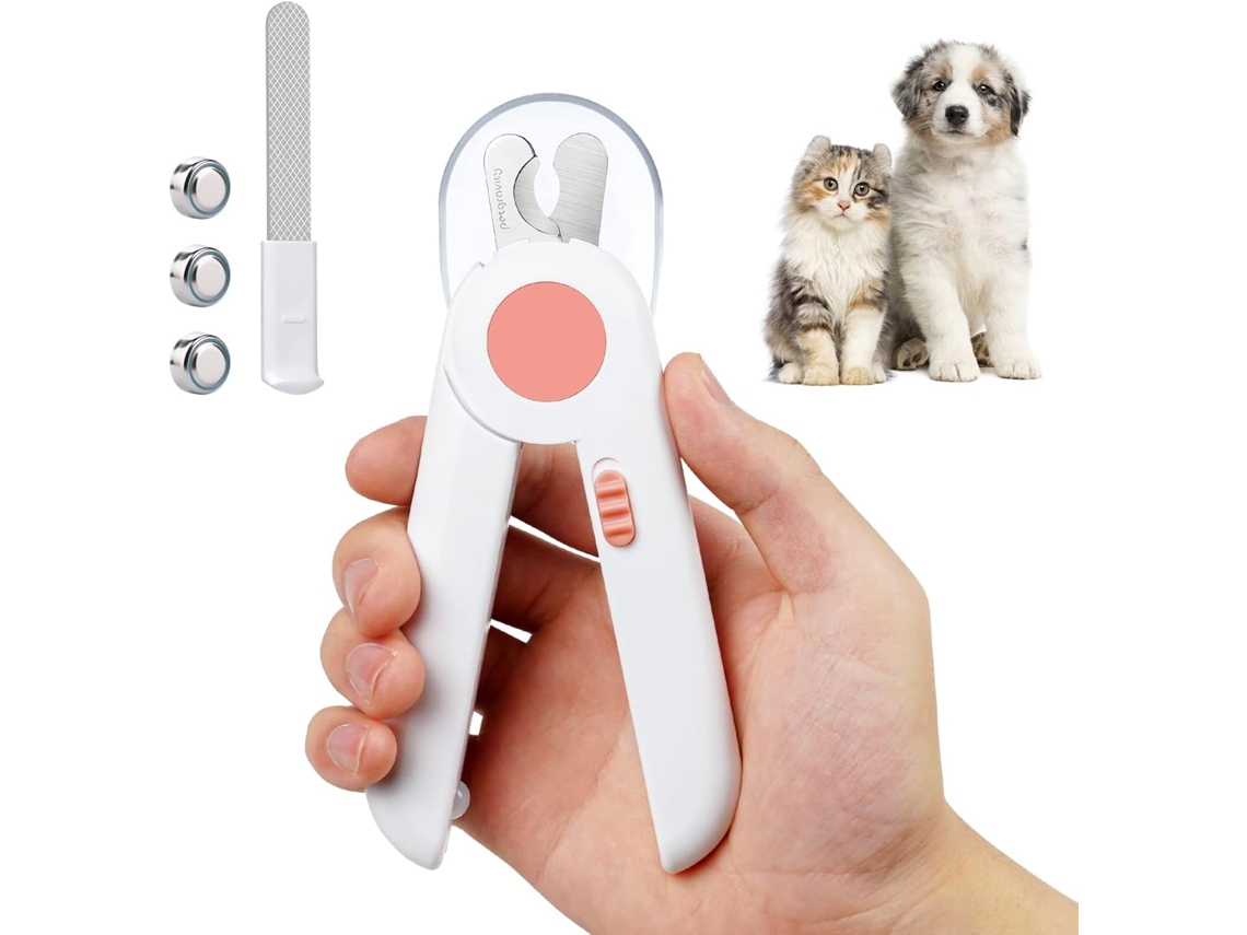 Cortador de unhas para animais de estimação com LED, seguro e antiderrapante, Lixa Profissional