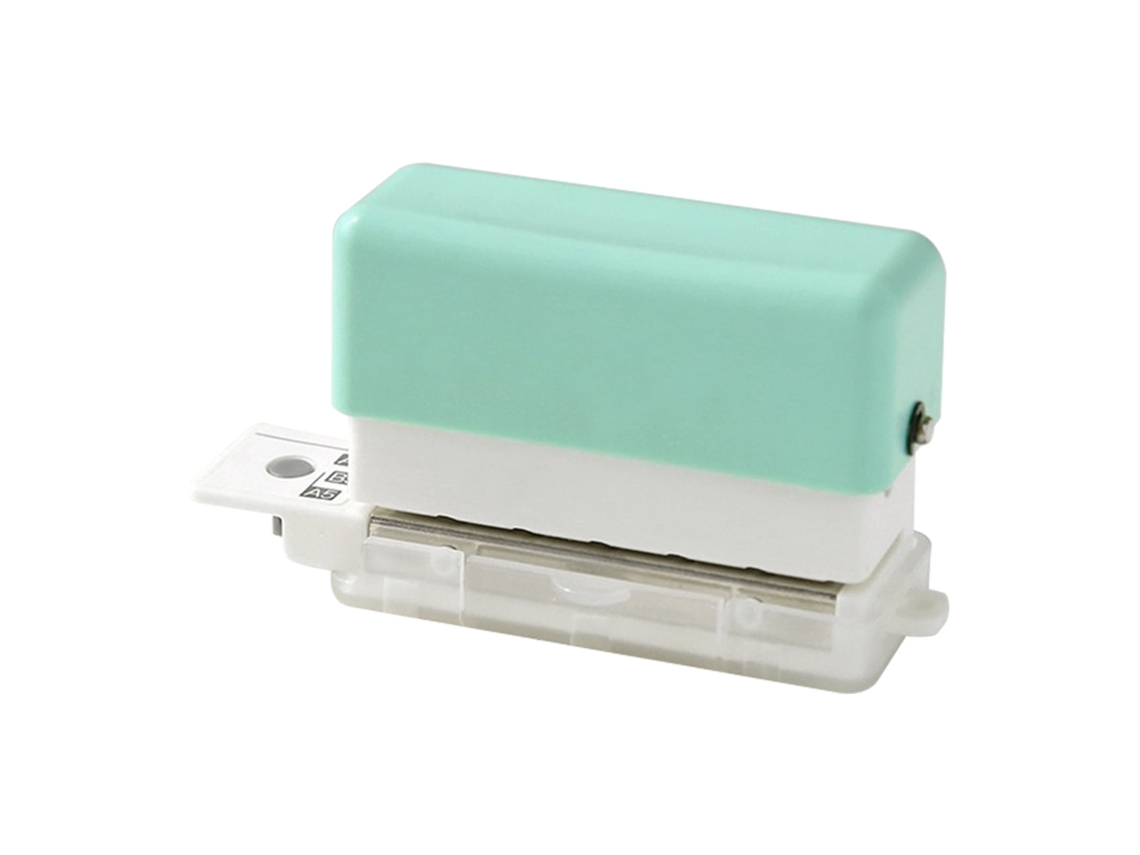 Perfuradora De 6 Agujeros Metálica Resistente Para Oficina, Hogar Y Escuela, 3 Hojas, Caja Para Recoger Virutas, Color Verde