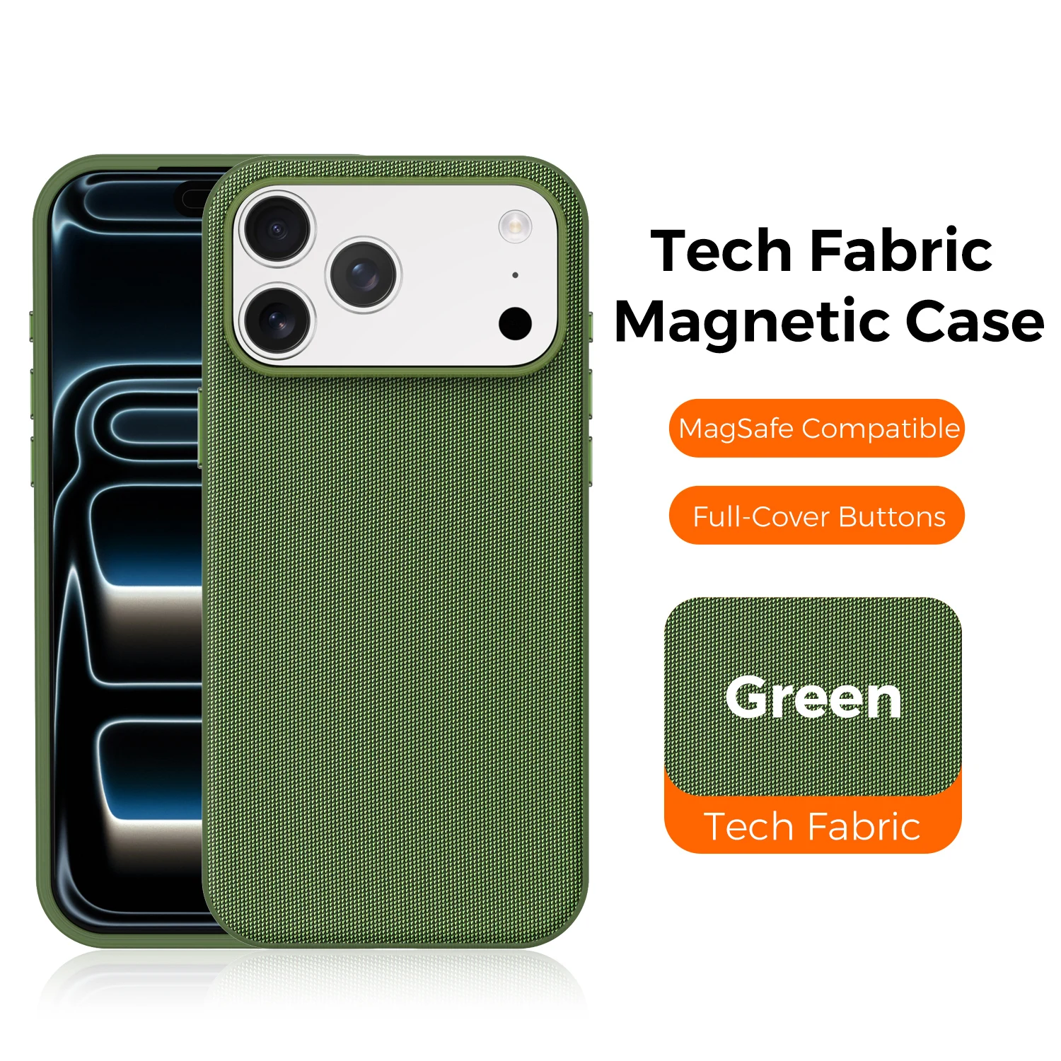 Capa Protetora (verde Para Iphone 13 Pro), Com Fixação Magnética, Macia, Antiderrapante E Resistente A Impactos.