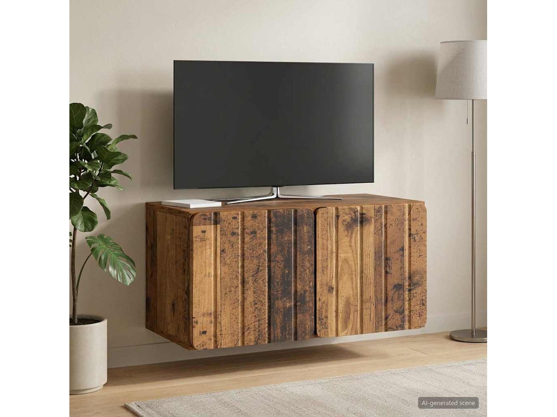 Vidaxl Gabinete De Tv De Parede 59,5 X 31 X 30 Cm Madeira Antiga