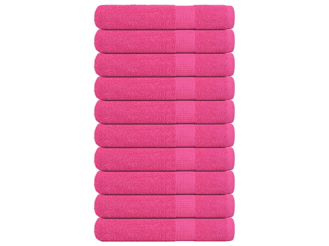Vidaxl Toalhas Frogn 10 Pcs 100x200 Cm 360 G/m² Rosa