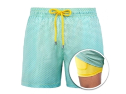 Shorts De Praia Masculinos De Poliéster E Spandex Com Cintura Elástica E Bolsos De Drenagem Rápida 5