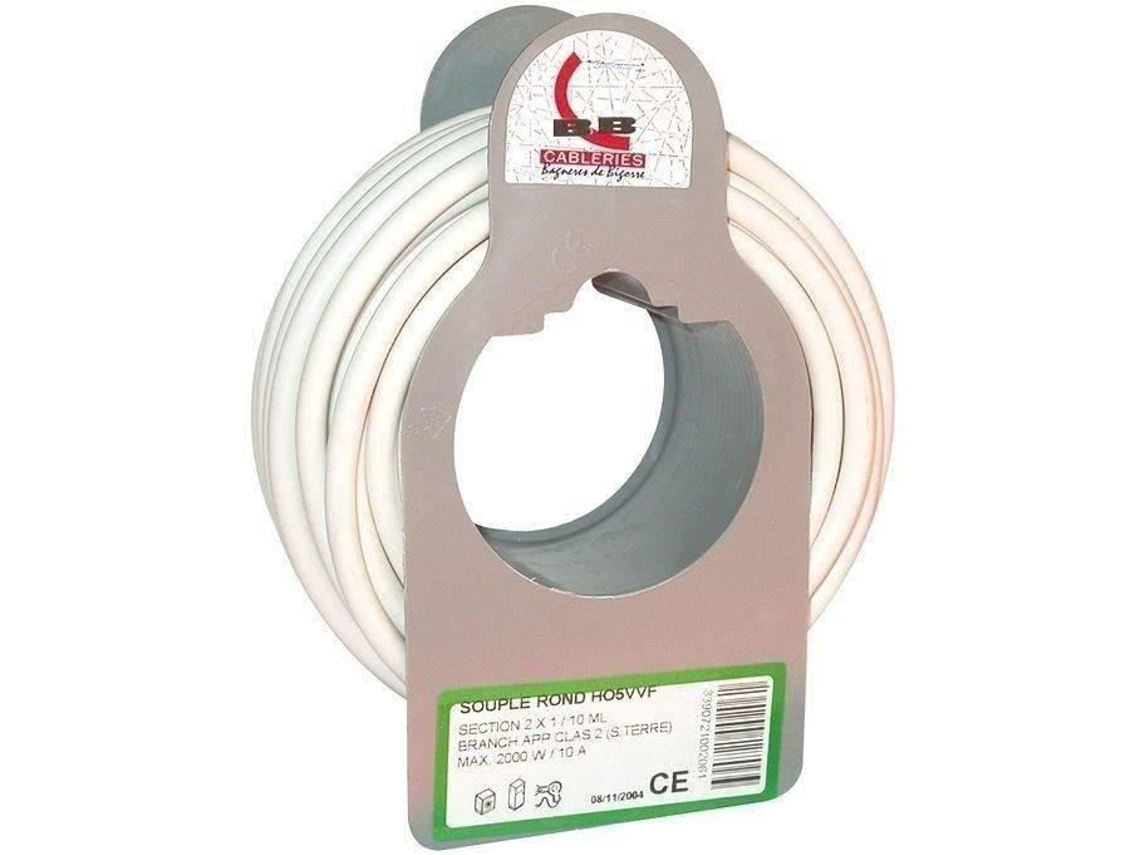 Cabo Flexível Ho5vvf 2x1 Mm² Coroa 10 M Branco Electraline
