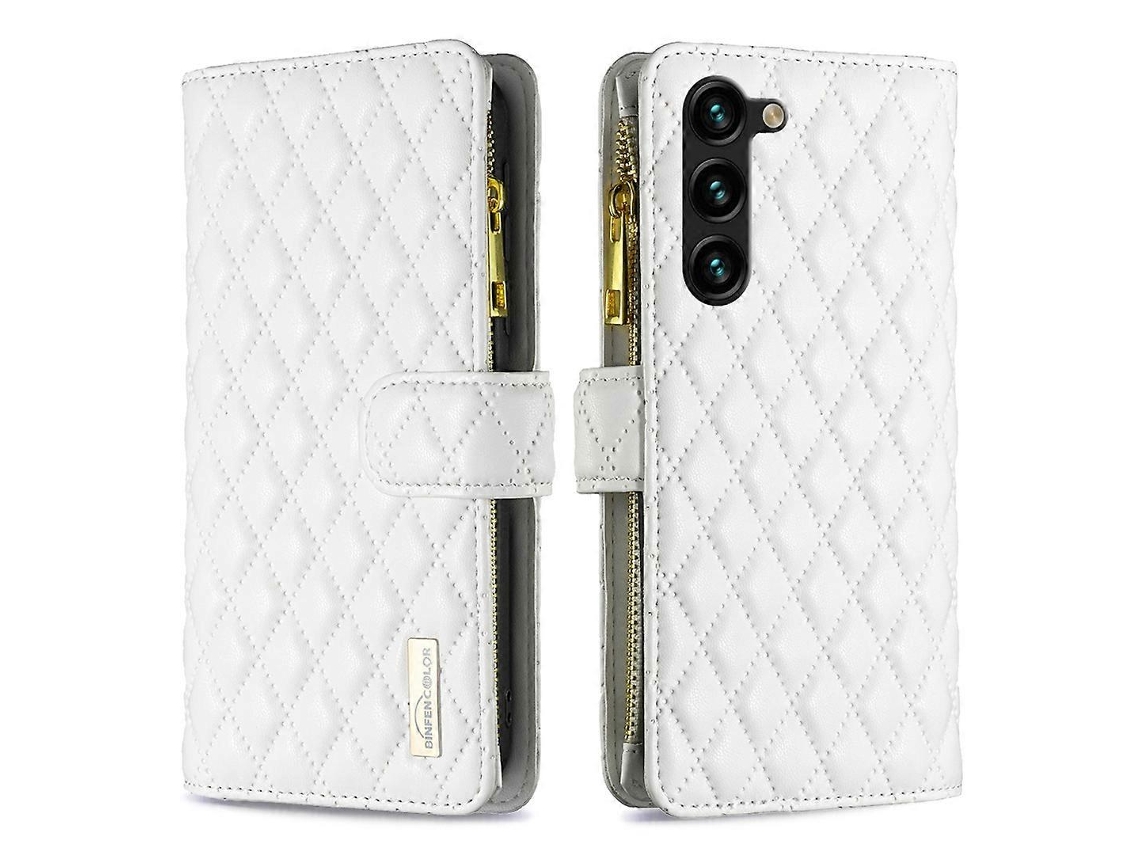 Capa De Couro Com Zíper E Estampa De Diamante Para Samsung Galaxy S23+ 5g