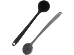 Escova De Silicone Healeved Com Cabo Longo, Pacote Com 2 Unidades, Esfoliante Corporal Suave, Prática E Fácil De Usar