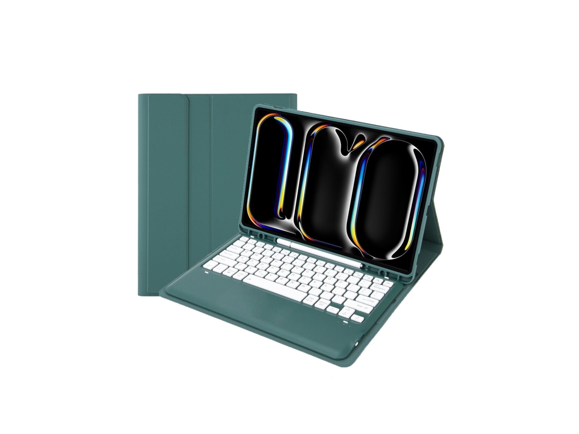 Lurelia Capa Com Teclado Bluetooth Para Ipad Pro 132024 Teclado Bluetooth, Layout Pt, Verde Escuro