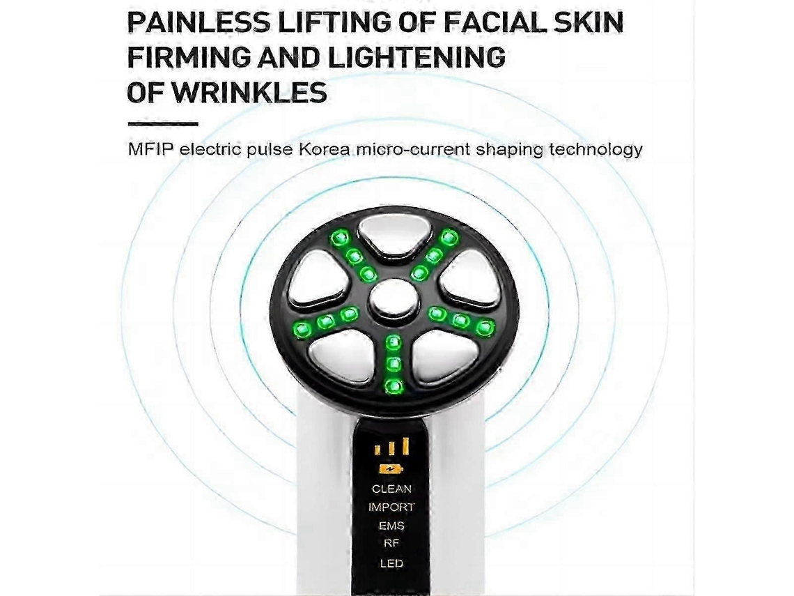 Dispositivo de Microcorrente Máquina Levantamento Facial Pescoço Pele Apertar Massageador Led Terapia Luz Vi Bração Ferramenta Beleza Branca GOKOCO