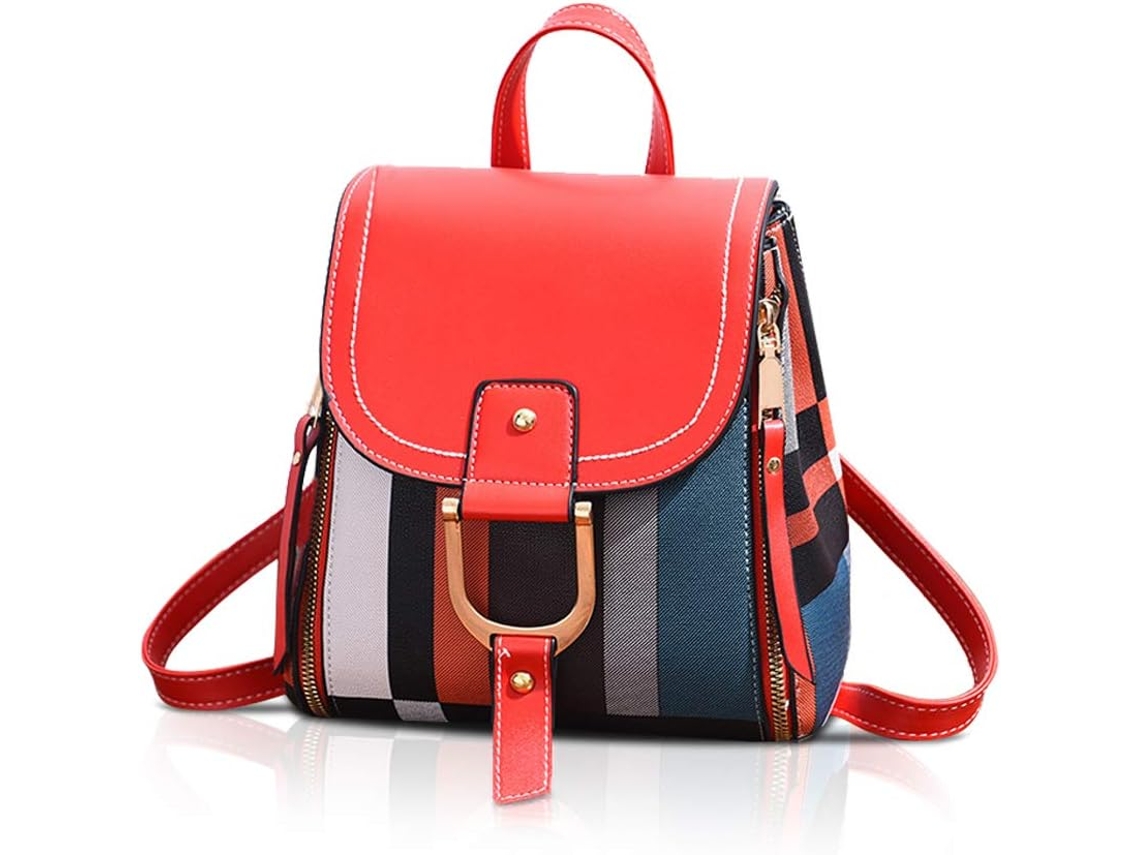 Mochila Feminina Pequena Em Pele - Mini Mochila De Moda E Lazer - Vermelho