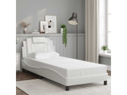 Vidaxl Estrutura De Cama Viana Sem Colchão Couro Artificial 90x190cm Branco