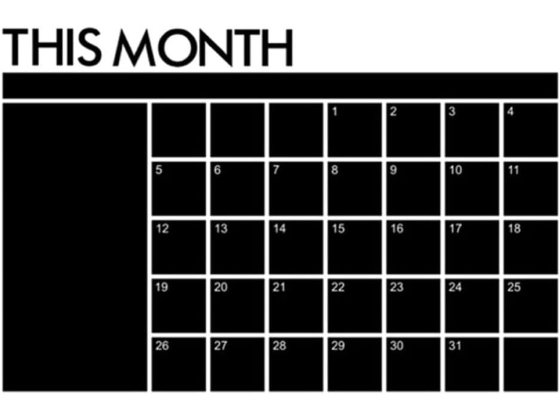 Tableau De Calendrier Amovível Pvc Noir, Tableau De Planification Amovível