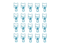 20 Clips de Papel Decorativos de Metal, Resistentes, Reutilizáveis, Design Elegante para Escritório, Azuis