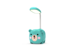Lâmpada Mesa Estudantes Urso Azul Usb Olho Protegido Led