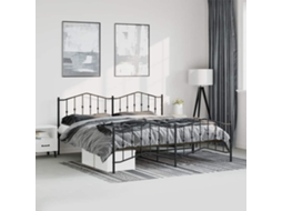 Vidaxl Estrutura De Cama Com Cabeceira E Pés 193x203 Cm Metal Preto