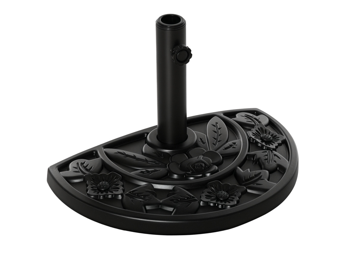 Base de Guarda sol. Semicircular. 9 Kg. Design Floral. Hdpe/cimento. para Postes de Guarda sol Ø35/38/48 Mm Ge
