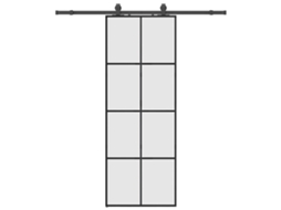Sliding Door, Sliding Doors Vidaxl Preto Vidro (76 X 205 Cm (183 Cm Sliding Rail))