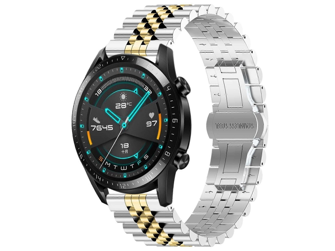 Pulseira De Aço Inoxidável Five Bull Half Round Para Huawei Watch Gt 42mm/46mm / Gt2 46mm + Ferramenta Para Remoção Da Pulseira