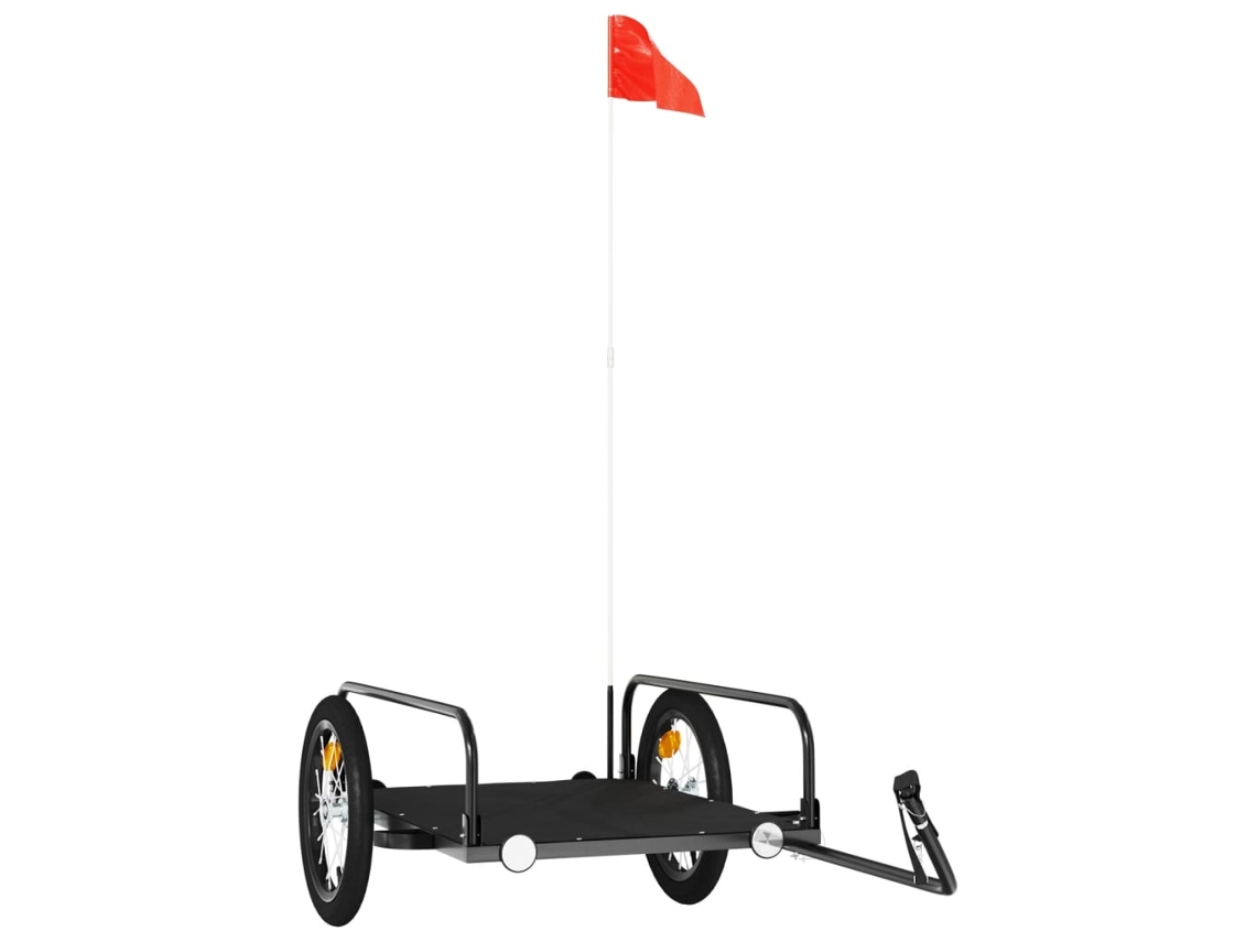 Reboque para bicicleta VIDAXL ferro preto (126x63x34 cm)