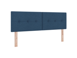 Conjunto 1 Cabeceira De Cama Estofada Vidaxl Azul Tecido (144 Cm)