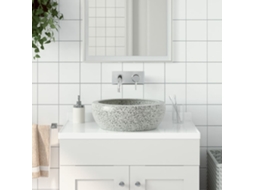 Vidaxl Lavatório De Bancada Redondo Φ41x14 Cm Cerâmica Cinzento