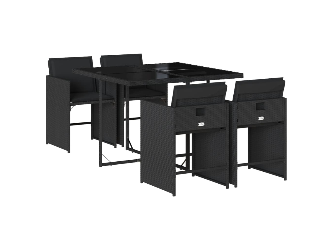 Garden Dining Set, Garden Dining Sets Vidaxl Preto Rattan / Vime (n/a)