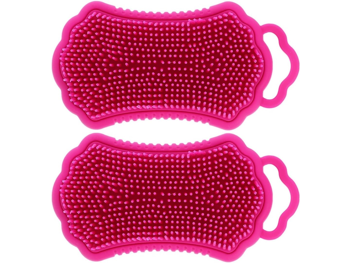 Conjunto De 2 Escovas Silicone Para Banho Beaupretty Escova Corporal Esfoliante Massagem, Escova Ergonômica Para Limpeza