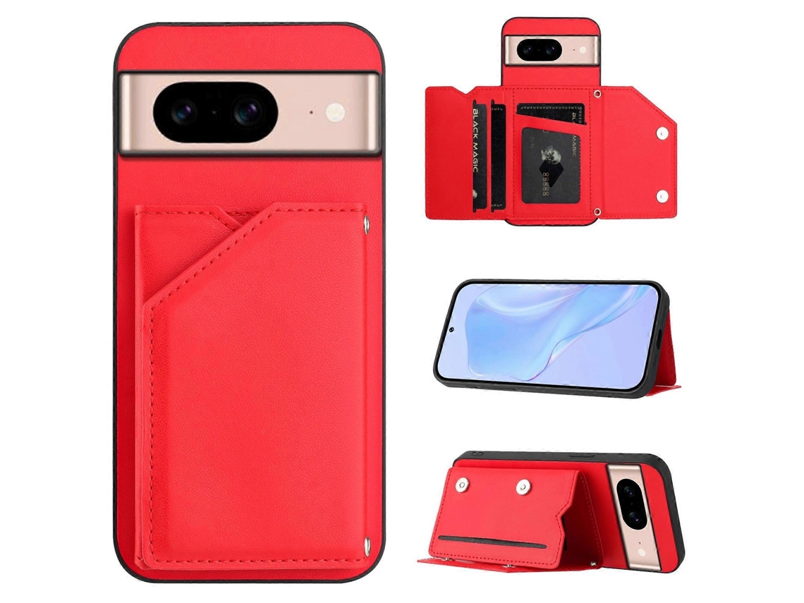 Capa De Celular Com Quatro Compartimentos Para Cartão E Alça De Pulso