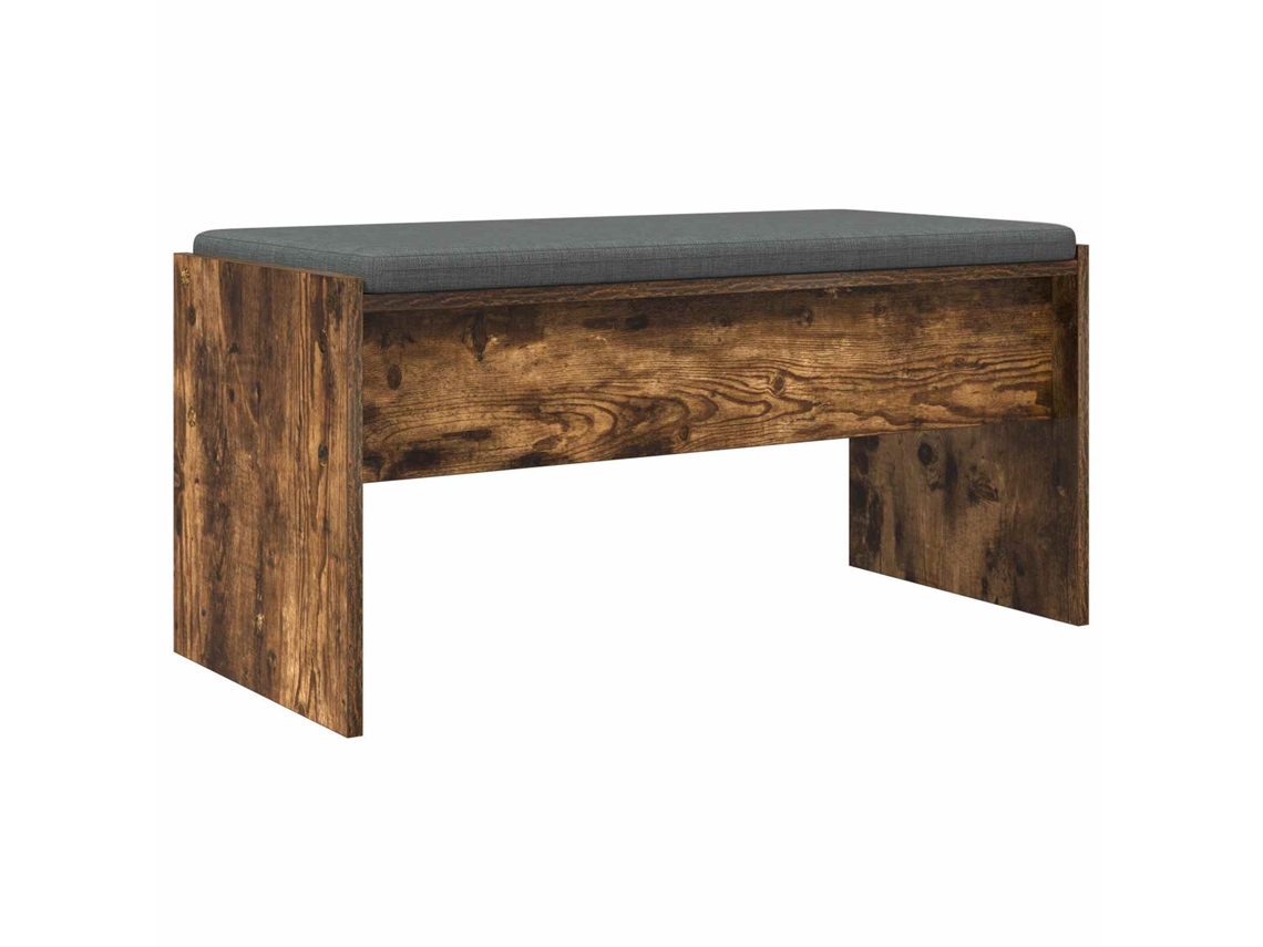 Banco de Hall com Almofada Carvalho Defumado 83x38x40 cm
