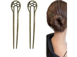 Acessórios Cabelo Mulher 2 Peças - Molas Cabelo - Ganchos Cabelo Vintage Francês - Bronze Antigo - Liga Metálica