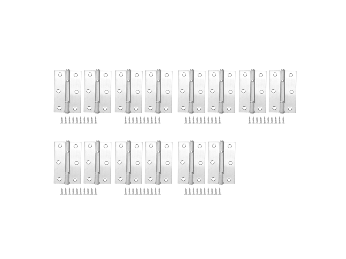 Dobradiças De Aço Inoxidável Laxiscreed 3" Pequenas, Pack Com 7 Pares Para Móveis E Projetos De Carpintaria