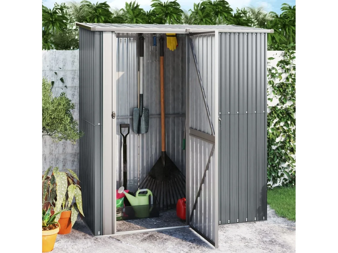 Abrigo De Jardim 180,5x97x209,5 Cm Aço Galvanizado Cinzento LOVELY HOME