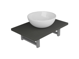 Bathroom Furniture Set, Bathroom Furniture Sets Vidaxl Cinzeto Cerâmica (60 Cm Shelf And 32.5 Cm Round-shaped Basin)