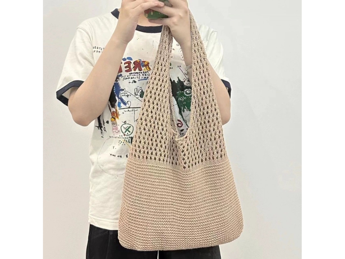 Bolsa AQUAFORGE de Mão, Praia, Tela, Ombro Tricotada, Casual, para Compras, Viagens, Escola