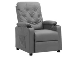 Vidaxl Poltrona Reclinável Couro Artificial Cinzento