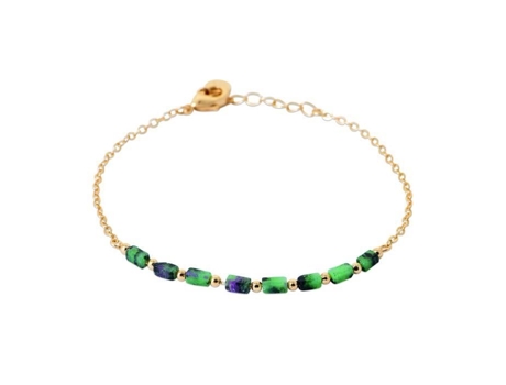 Pulseira Brillaxis banhada a ouro com zoisita amarela rubi 18 cm para mulheres