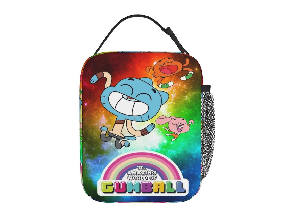 Lancheira térmica com personagens do desenho animado O Incrível Mundo de Gumball para meninos e meninas. Lancheira fofa compatível com Aquaforge.