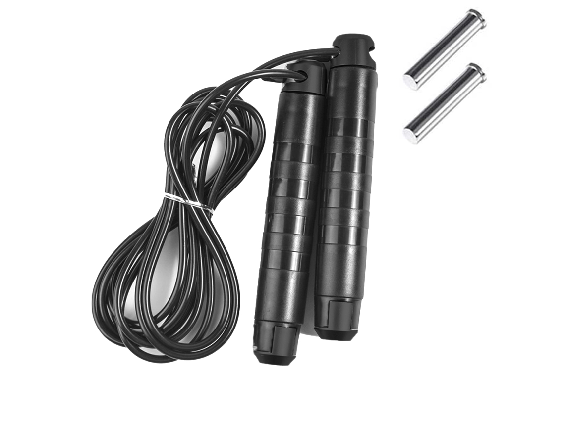Corda de Pular com Rolamento Preta Carga Curta 80G*2