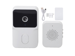 Primeira campanha de porta inteligente sem fio com câmera HD, visão noturna e interfone 85° branco