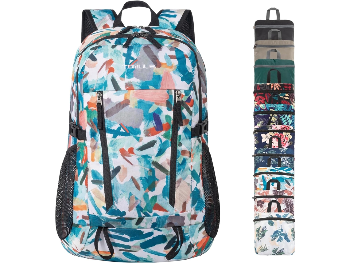 Mochila Dobrável Para Caminhadas, Mochila Impermeável E Retrátil Para Homens, Mochila Leve Para Mulheres Para Viagens, Azul