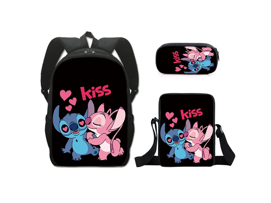 Set De Três Peças De Mochila Estudantil De Costura 16 Polegadas 6*
