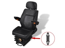 Assento de trator VIDAXL Preto Couro Artificial
