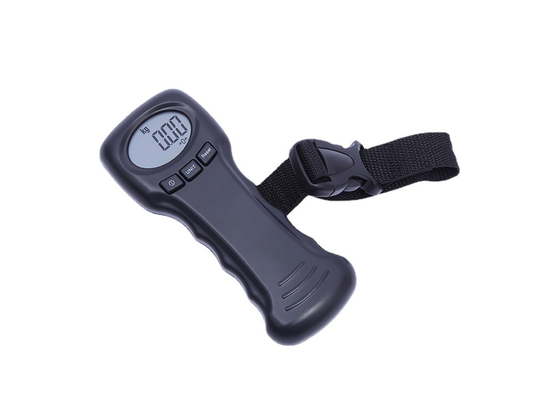 Balança Eletrônica Portátil para Bagagem de 44 Kg com Visor Lcd, Viagem, Uso Doméstico e Feiras Comerciais. Cor Preta. Bateria Não Inclusa AQUAFORGE