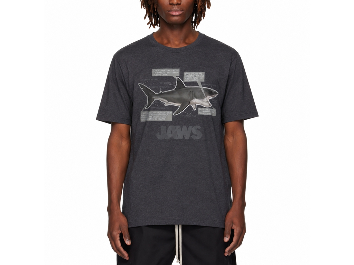 Rockinstone Jaws Movie Anatomy Heather Navy Adult T-shirt Size:xxxl