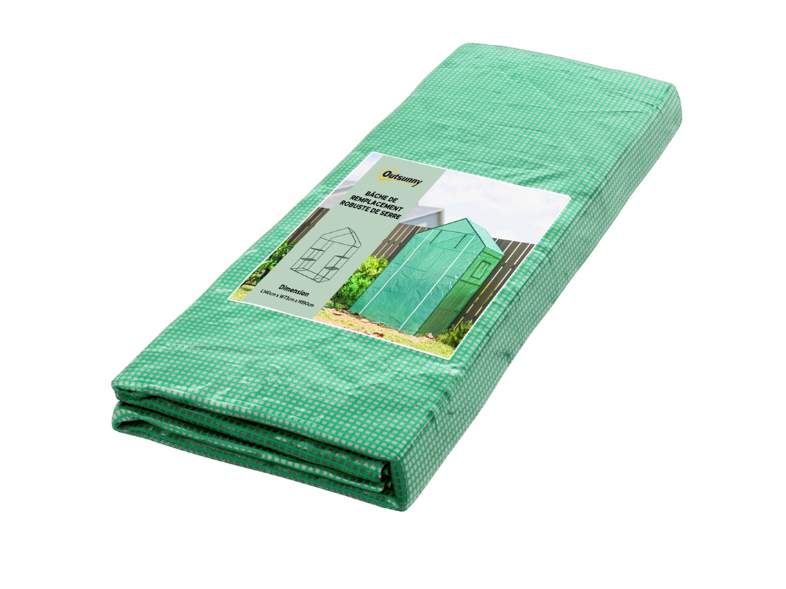 Cobertura De Substituição Para Estufa 140x73x190 Cm Com Janela E Porta Anti-uv, Verde