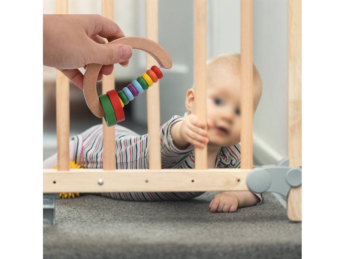 Primerox 4pcs Brinquedos de Madeira Seguros com Chocalhos para Bebê Educativos Musicais de Grasping